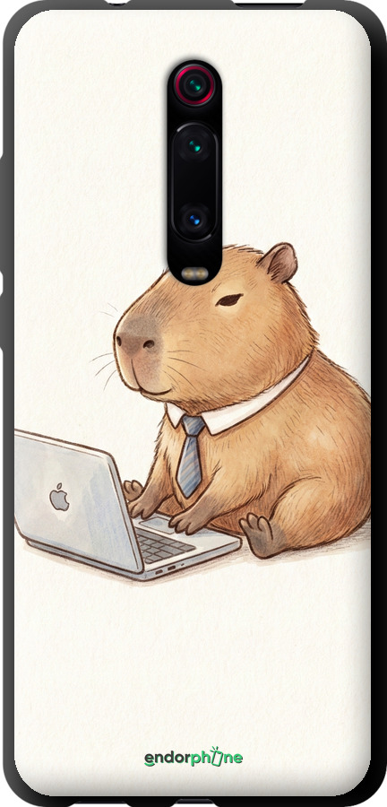 TPU чехол Funny Capybara CEO Working для Xiaomi Mi 9T Pro - 6777b-1698 изображение 