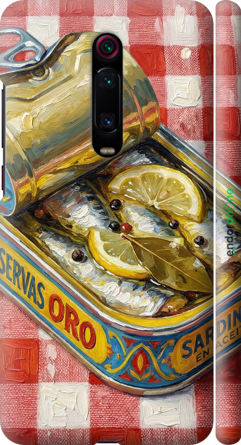 3D пластиковый матовый чехол Vintage Sardine Tin Phone для Xiaomi Mi 9T - 6772m-1815 изображение 