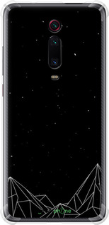 Силикон с усиленными углами чехол Черно белые абстрактные горы для Xiaomi Mi 9T Pro - 6437sp-1698 изображение 