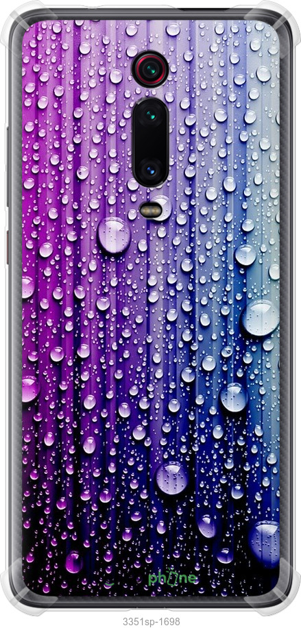 

Силіконовий протиударний с посиленими кутами чохол "Краплини води" для Xiaomi Mi 9T Pro, Синій