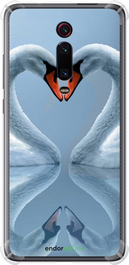 Силикон с усиленными углами чехол Лебеди для Xiaomi Mi 9T - 6007sp-1815 изображение 