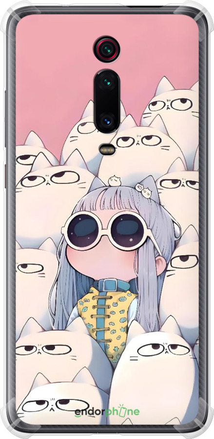 Силикон с усиленными углами чехол Малышка с котами для Xiaomi Mi 9T Pro - 6295sp-1698 изображение 