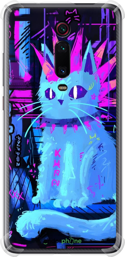 Силикон с усиленными углами чехол Кот панк для Xiaomi Redmi K20 Pro - 6311sp-1816 изображение 