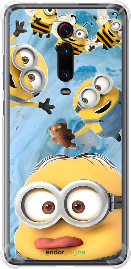 Силикон с усиленными углами чехол Миньоны для Xiaomi Mi 9T Pro - 6386sp-1698 изображение 