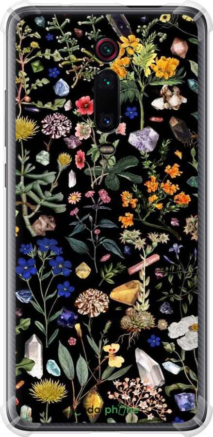 Силикон с усиленными углами чехол С цветами для Xiaomi Mi 9T - 6422sp-1815 изображение 