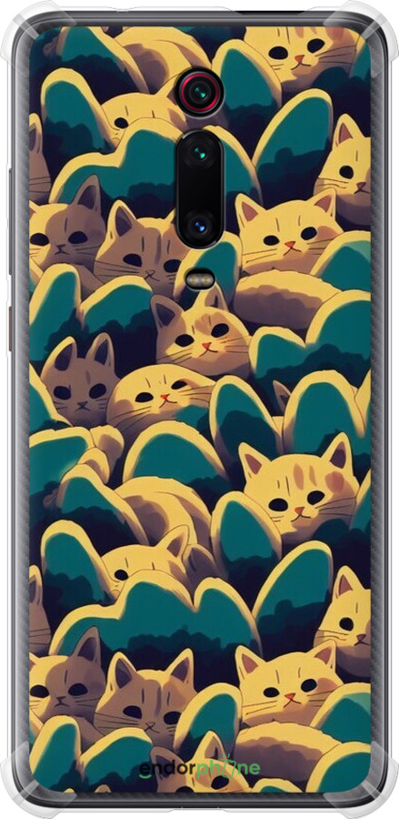 Силикон с усиленными углами чехол С изображением кошек для Xiaomi Mi 9T Pro - 6429sp-1698 изображение 