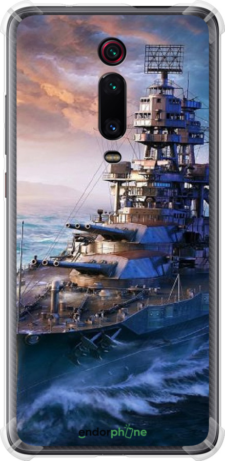 Силикон с усиленными углами чехол Военный корабль, world of tanks, wargaming для Xiaomi Mi 9T Pro - 6461sp-1698 изображение 