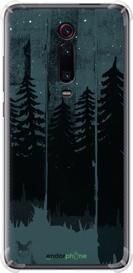 Силикон с усиленными углами чехол Лиса и ночной лес для Xiaomi Mi 9T - 6481sp-1815 изображение 