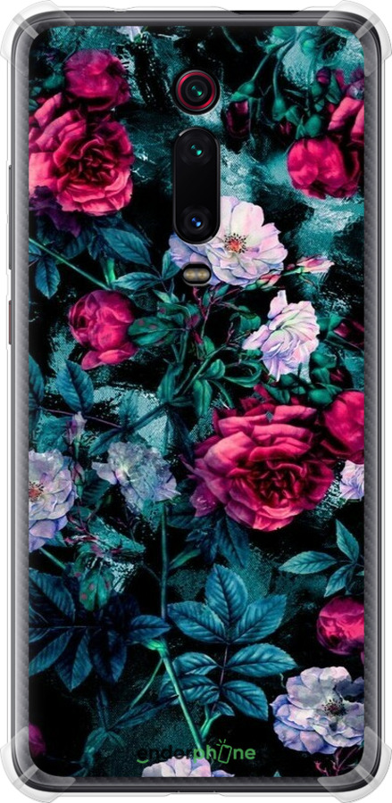 Силіконовий протиударний с посиленими кутами чехол Сад та троянди для Xiaomi Mi 9T Pro - 6483sp-1698 изображение 