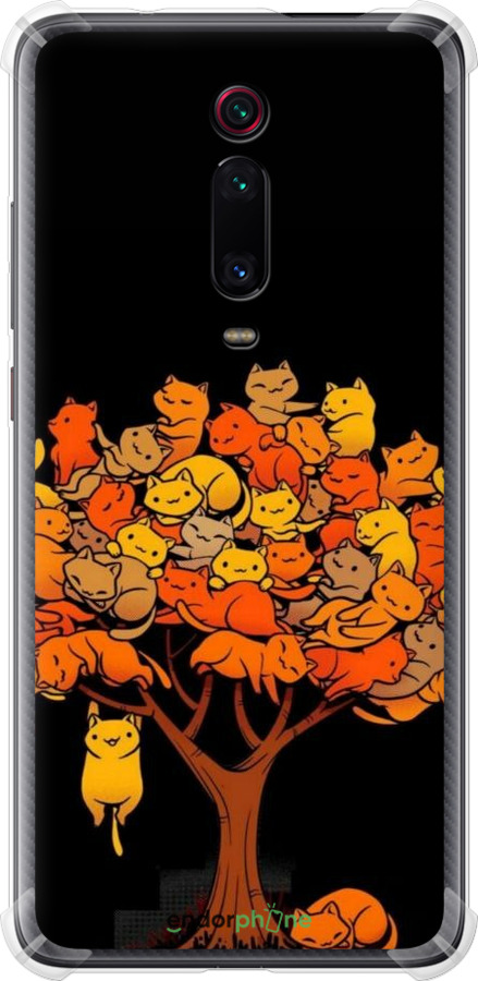 Силикон с усиленными углами чехол Дерево и котики для Xiaomi Mi 9T - 6516sp-1815 изображение 