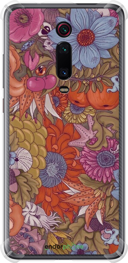 Силикон с усиленными углами чехол Абстрактные цветы для Xiaomi Mi 9T - 6526sp-1815 изображение 