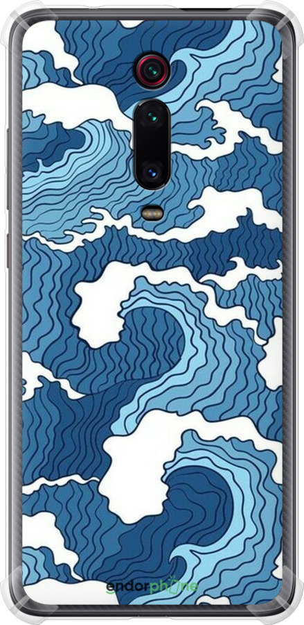 Силикон с усиленными углами чехол Абстрактный рисунок морских волн для Xiaomi Redmi K20 Pro - 6538sp-1816 изображение 
