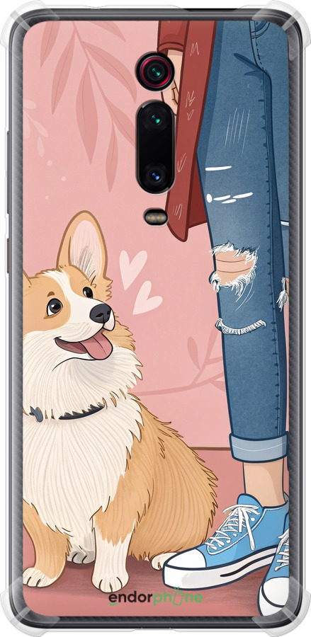 Силикон с усиленными углами чехол Корги 3 для Xiaomi Redmi K20 Pro - 6707sp-1816 изображение 