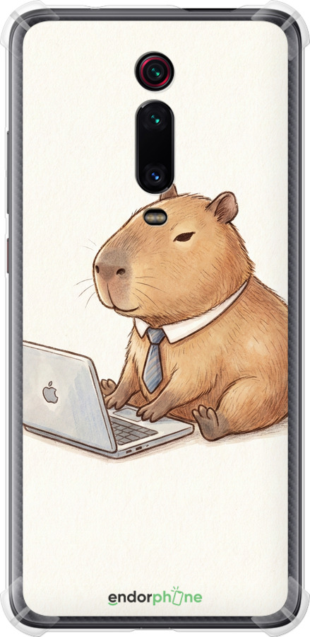 Силикон с усиленными углами чехол Funny Capybara CEO Working для Xiaomi Redmi K20 - 6777sp-1817 изображение 