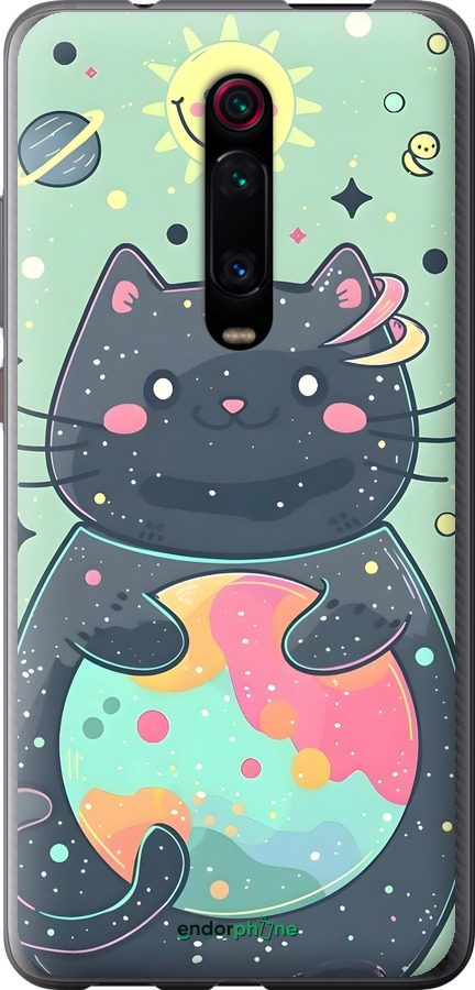 Силиконовый чехол Милый котик для Xiaomi Mi 9T Pro - 6364u-1698 изображение 