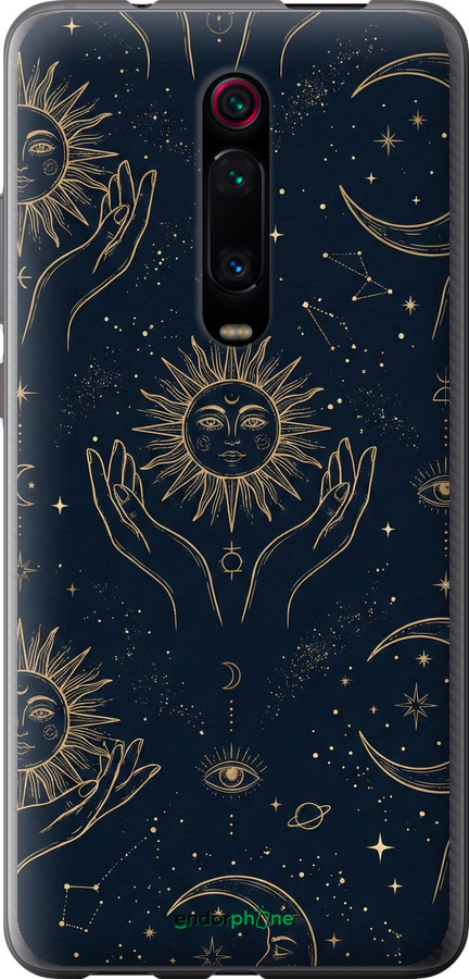 2D пластиковый чехол Celestial Harmony: Sun & Moon Gold Mystic Pattern для Xiaomi Mi 9T - 6778t-1815 изображение 