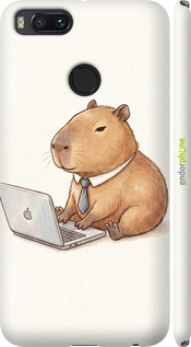 3D пластиковый матовый чехол Funny Capybara CEO Working для Xiaomi Mi A1 - 6777m-1132 изображение 