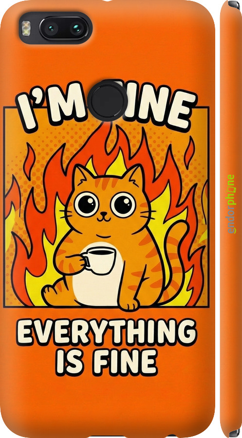 3D пластиковый матовый чехол Funny Cat для Xiaomi Mi A1 - 6786m-1132 изображение 