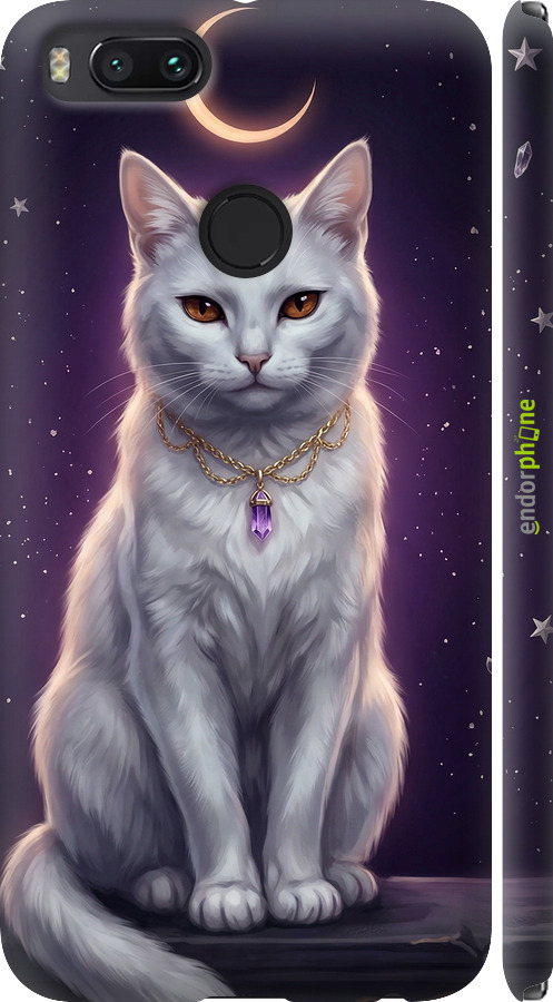 3D пластиковий матовий чехол Mystic White Cat Gothic Dark Purple Gold для Xiaomi Mi 5X - 6805m-1042 изображение 