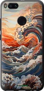2D пластиковый чехол Арт волны для Xiaomi Mi A1 - 6324t-1132 изображение 