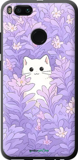 2D пластиковый чехол Котик в цветах для Xiaomi Mi A1 - 6390t-1132 изображение 