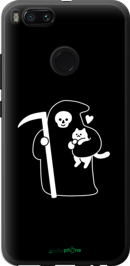 Силиконовый чехол Минималистичный арт: смерть и кошка для Xiaomi Mi A1 - 6529u-1132 изображение 
