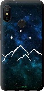 TPU чехол Горы и звезды нарисованы на фоне галактики для Xiaomi Mi A2 Lite - 6490b-1522 изображение 