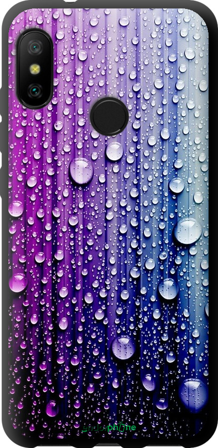 

TPU чорний чохол "Краплини води" для Xiaomi Mi A2 Lite, Синій