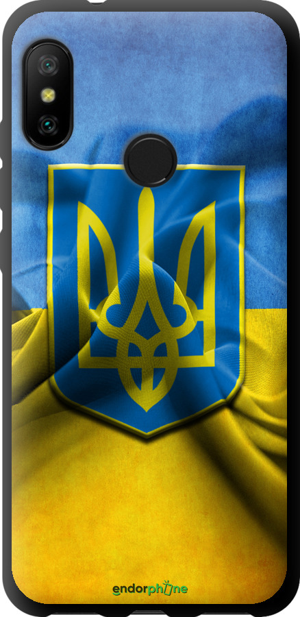 

TPU чорний чохол "Прапор та герб України" для Xiaomi Redmi 6 Pro, Блакитний