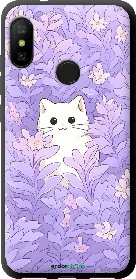 TPU чехол Котик в цветах для Xiaomi Mi A2 Lite - 6390b-1522 изображение 