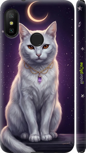 3D пластиковый матовый чехол Mystic White Cat Gothic Dark Purple Gold для Xiaomi Redmi 6 Pro - 6805m-1595 изображение 