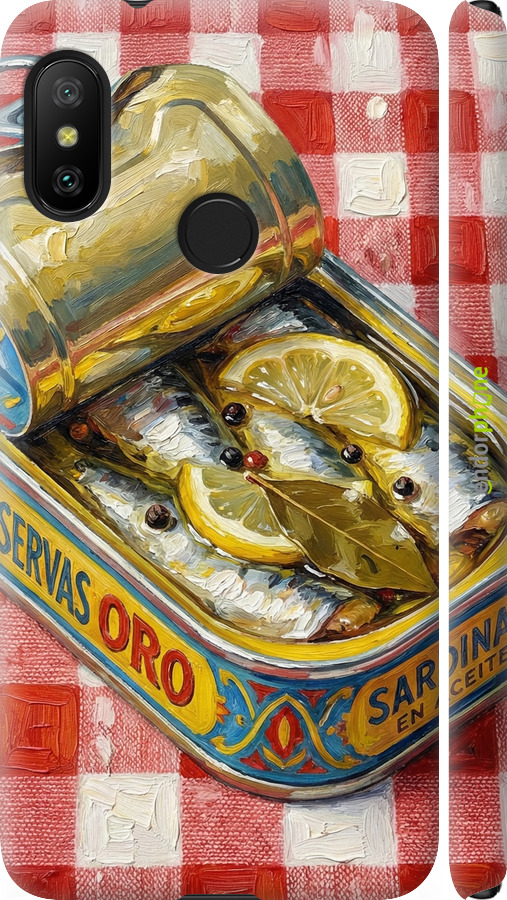 3D пластиковый матовый чехол Vintage Sardine Tin Phone для Xiaomi Redmi 6 Pro - 6772m-1595 изображение 
