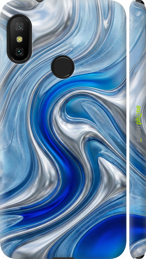 3D пластиковый матовый чехол Liquid Chrome для Xiaomi Mi A2 Lite - 6781m-1522 изображение 