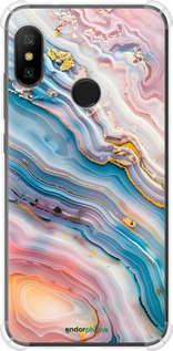 Силикон с усиленными углами чехол Мрамор красивый для Xiaomi Redmi 6 Pro - 6376sp-1595 изображение 
