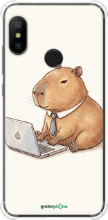 Силикон с усиленными углами чехол Funny Capybara CEO Working для Xiaomi Mi A2 Lite - 6777sp-1522 изображение 
