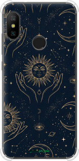 Силіконовий протиударний с посиленими кутами чехол Celestial Harmony: Sun & Moon Gold Mystic Pattern для Xiaomi Mi A2 Lite - 6778sp-1522 изображение 