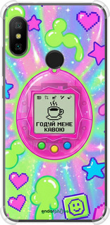 Силіконовий протиударний с посиленими кутами чехол Y2K Aesthetic Retro Pet: Годуй мене кавою для Xiaomi Mi A2 Lite - 6784sp-1522 изображение 