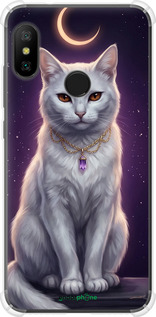 Силикон с усиленными углами чехол Mystic White Cat Gothic Dark Purple Gold для Xiaomi Mi A2 Lite - 6805sp-1522 изображение 