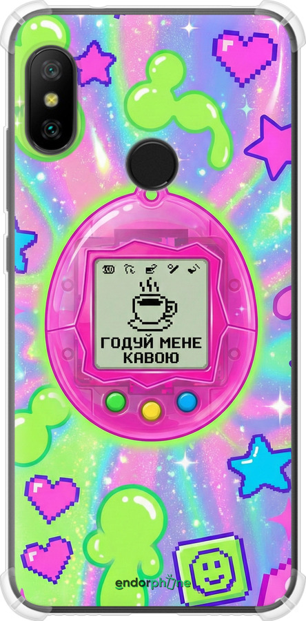 Силіконовий протиударний с посиленими кутами чехол Y2K Aesthetic Retro Pet: Годуй мене кавою для Xiaomi Mi A2 Lite - 6784sp-1522 изображение 