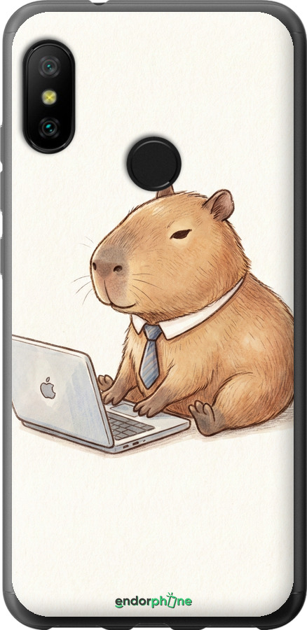 2D пластиковый чехол Funny Capybara CEO Working для Xiaomi Mi A2 Lite - 6777t-1522 изображение 