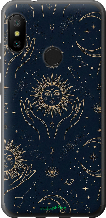 2D пластиковый чехол Celestial Harmony: Sun & Moon Gold Mystic Pattern для Xiaomi Mi A2 Lite - 6778t-1522 изображение 