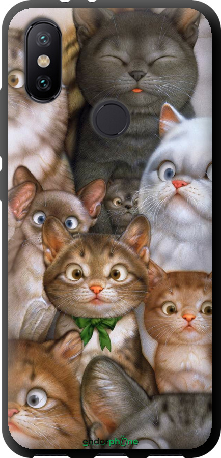 

TPU чорний чохол "Коти" для Xiaomi Mi A2