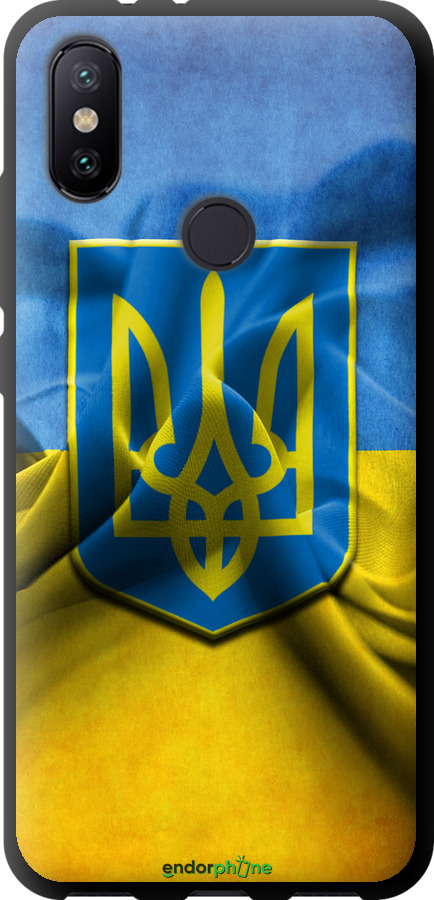 

TPU чорний чохол "Прапор та герб України" для Xiaomi Mi A2, Блакитний