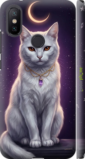 3D пластиковий матовий чехол Mystic White Cat Gothic Dark Purple Gold для Xiaomi Mi A2 - 6805m-1481 изображение 
