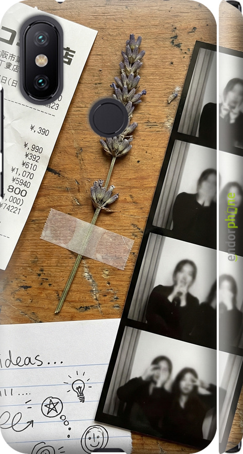 3D пластиковый матовый чехол Aesthetic Scrapbook Collage для Xiaomi Mi A2 - 6773m-1481 изображение 