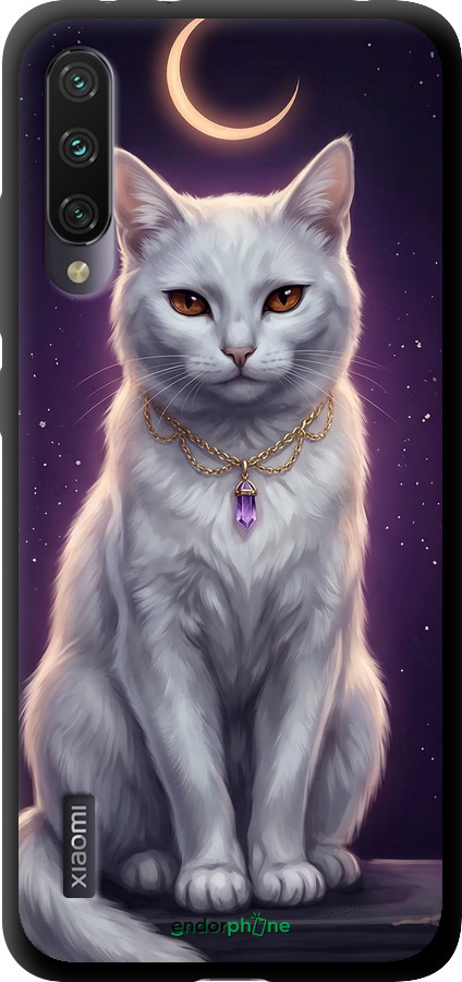 TPU чехол Mystic White Cat Gothic Dark Purple Gold для Xiaomi Mi A3 - 6805b-1737 изображение 