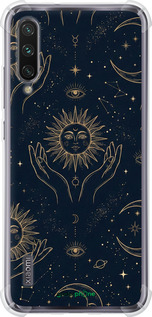 Силикон с усиленными углами чехол Celestial Harmony: Sun & Moon Gold Mystic Pattern для Xiaomi Mi CC9E - 6778sp-4140 изображение 