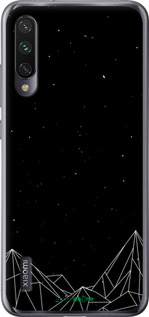 Силиконовый чехол Черно белые абстрактные горы для Xiaomi Mi A3 - 6437u-1737 изображение 