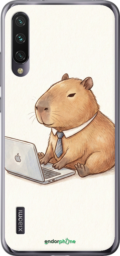 Силиконовый чехол Funny Capybara CEO Working для Xiaomi Mi A3 - 6777u-1737 изображение 