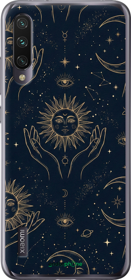 Силіконовий чехол Celestial Harmony: Sun & Moon Gold Mystic Pattern для Xiaomi Mi CC9E - 6778u-4140 изображение 